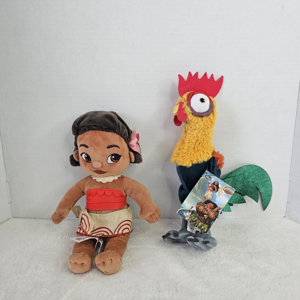 Disney Store Moana 12" Young Baby Moana & Hei Hei Plush Toy Doll